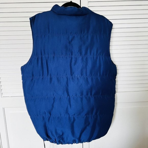 WEATHERCAST MENS POLYESTER FILLED BLUE VEST W/ZIPPER AND POCKETS SIZE M - Picture 5 of 5